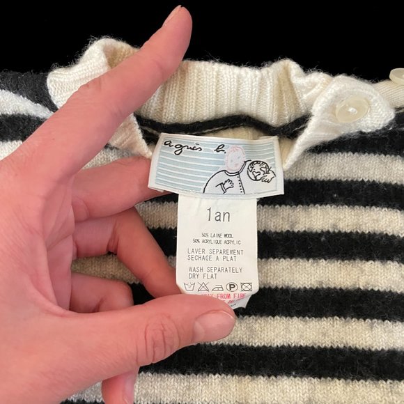 Agnes B Kids Striped Nautical Wool Acrylic Pullover Sweater Size 1 Year - Picture 3 of 4